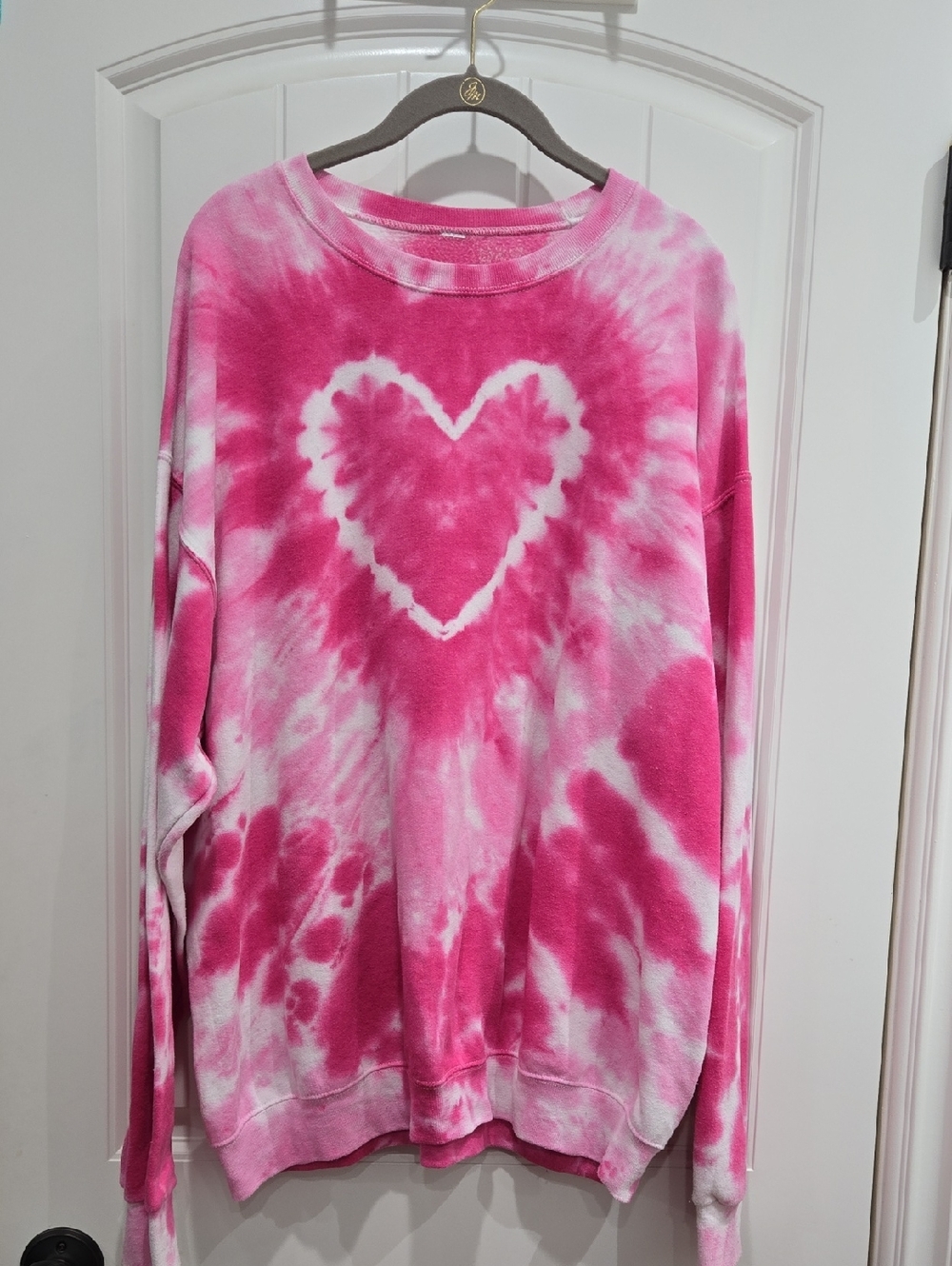 Urban Outfitters pink tie-dye heart sweatshirt